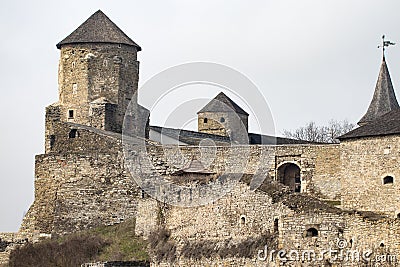 Kamianets Podilskyi fortress built in the 14th century. View of Stock Photo