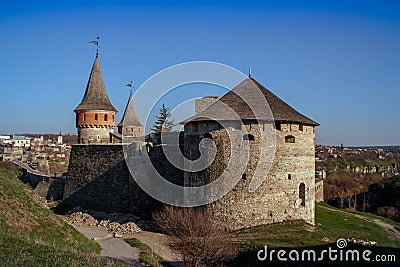 Kamieniec Podolski fortress - one of the most famous and beautiful castles in Ukraine. Stock Photo