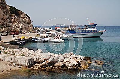 Kamiros Skala port, Rhodes Editorial Stock Photo