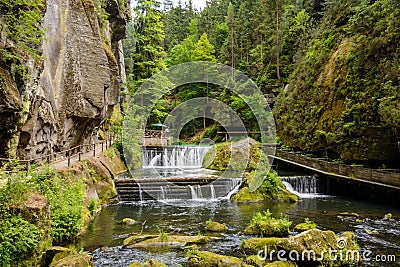 Kamnitz Gorge in Bohemian Switzerland in the Czech Republic Stock Photo