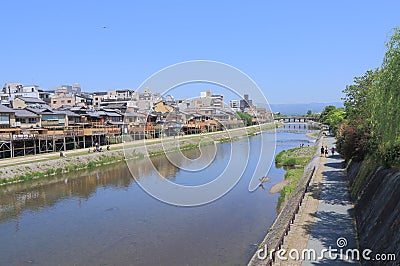 Kamo river Kyoto Japan Editorial Stock Photo