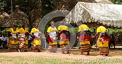 Traditional Ugandan Women Dancers Perform a Dance Editorial Stock Photo