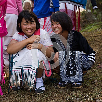 KAMPHAENGPHET, THAILAND - January 08, 2014 All ethnic group in Thailand very poor but has beautiful culture, These Children`s Editorial Stock Photo