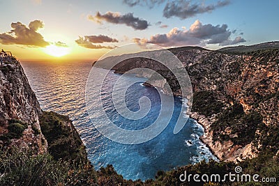 Kampi, the place for the most beautifull sunset in Zakynthos isl Stock Photo