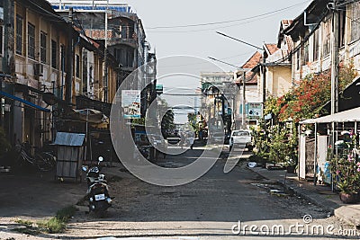 Kampot cambodia street day time Editorial Stock Photo