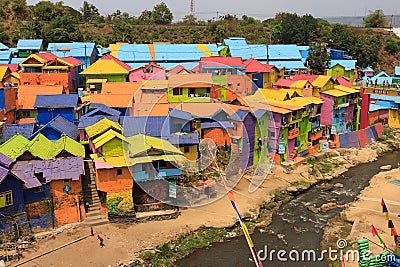 Kampung Warna Warni Jodipan Colourful Village Malang Editorial Stock Photo