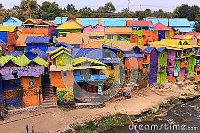 Kampung Warna Warni Jodipan Colourful Village Malang Editorial Stock Photo