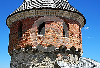 Kamyanets Podilskyi, Ukraine: The Castle - detail of a defensive tower Stock Photo