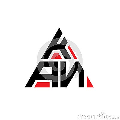 KAN triangle letter logo design with triangle shape. KAN triangle logo design monogram. KAN triangle vector logo template with red Vector Illustration