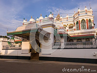 The grand palace in the public square of the village of Kanadukathan in Chettinadu Editorial Stock Photo