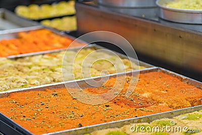 Kanafeh traditional Middle Eastern dessert Stock Photo