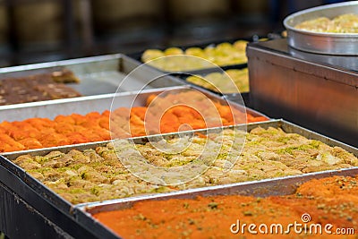 Kanafeh traditional Middle Eastern dessert Stock Photo