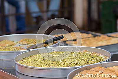 Kanafeh traditional Middle Eastern dessert Stock Photo