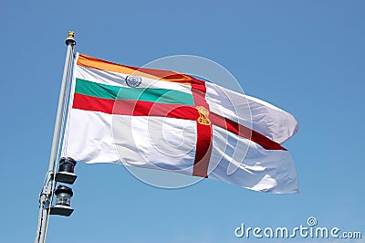 Indian Naval Ensign Flag. Editorial Stock Photo