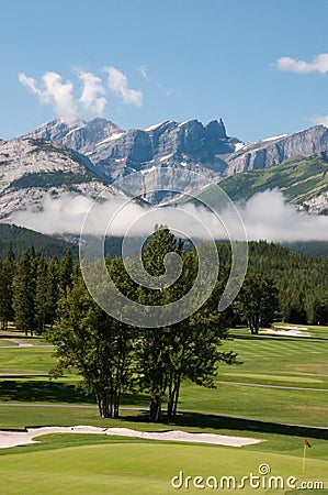 Kananaskis Golf Course prior to the flood, Kananaskis, Alberta, Canada - August 12th, 2011 Editorial Stock Photo