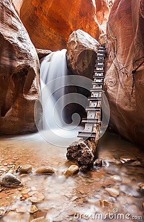 Kanarra creek slot canyon in Zion national park, Utah Stock Photo