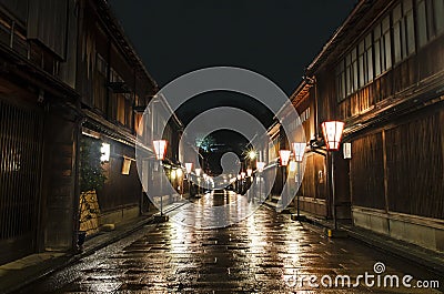 Kanazawa Higashi Area Chaya Street Stock Photo