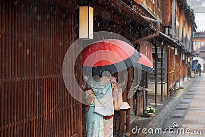 Kanazawa, Japan at the Higashi Chaya district Editorial Stock Photo