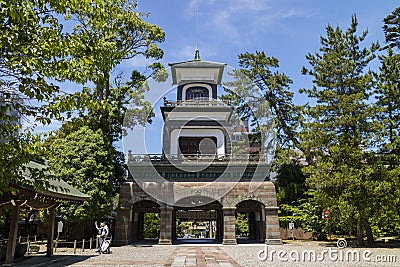 Kanazawa - Japan, June 11, 2017: Shrine gate of the Oyama jinja Editorial Stock Photo