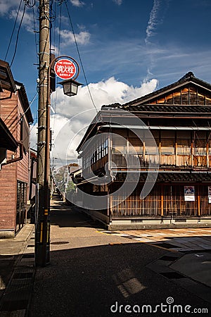 Kanazawa, Japan. Street view in the old town Editorial Stock Photo