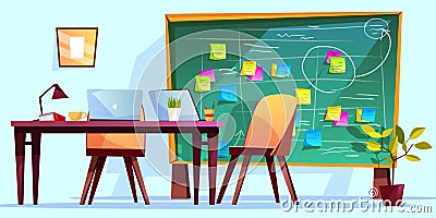 Kanban board at workplace vector illustration Vector Illustration