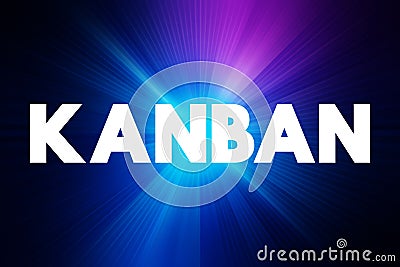 Kanban - it is a scheduling system used in manufacturing, inventory management, and project management to control and optimize the Stock Photo
