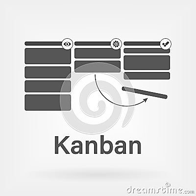 Kanban vector illustration. Lean manufacturing tool icon. Vector Illustration