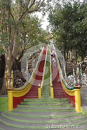 Temple of the cave of the tiger Wat Tham Khao Noi Editorial Stock Photo