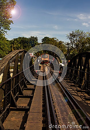 Bridge of river Kwae Editorial Stock Photo