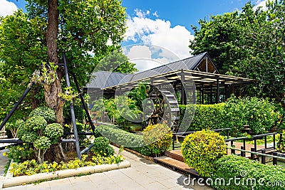 KANCHANABURI, THAILAND-JULY 6,2023 : Beautiful exterior view of Cafe Amazon coffee shop with nature environment at PTT Oil station Editorial Stock Photo