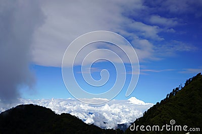 Kanchenjunga Peak view from Silk Route Sikkim Stock Photo