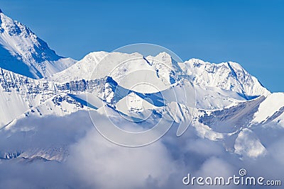 Kanchenjunga snow peak of Himalaya mountains in Shigatse city Tibet Autonomous Region, China Stock Photo