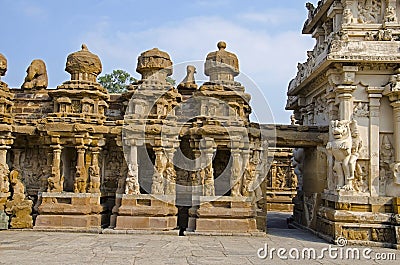 The kanchi Kailasanathar temple, Kanchipuram, Tamil Nadu, India. Oldest Hindu Shiva temple Stock Photo