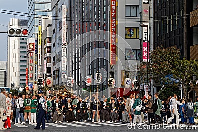 Kanda Matsuri in the avenues of Akihabara Editorial Stock Photo