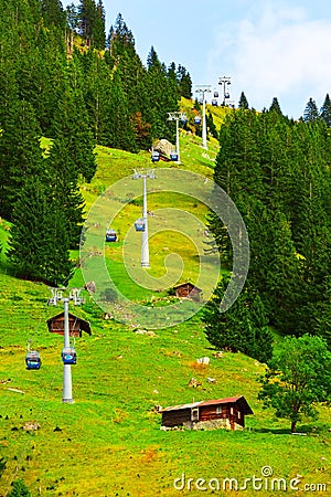 Kandersteg cable car to Oeschinensee, Switzerland Editorial Stock Photo