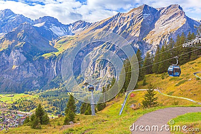 Kandersteg cable car to Oeschinensee, Switzerland Editorial Stock Photo