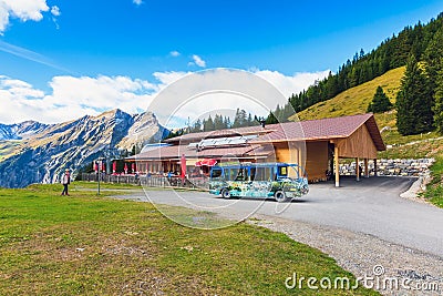 Kandersteg cable car to Oeschinensee, Switzerland Editorial Stock Photo