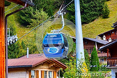 Kandersteg cable car to Oeschinensee, Switzerland Editorial Stock Photo