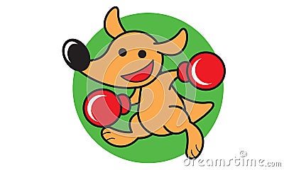 Kangaroo Boxing Vector Illustration