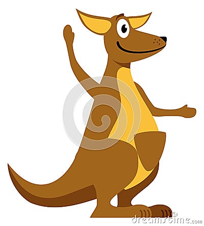 Kangaroo character. Happy smiling animal. Cartoon icon Vector Illustration