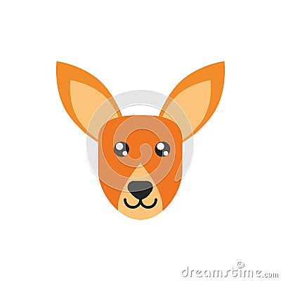 Kangaroo head animal wildlife australia icon on white background Vector Illustration