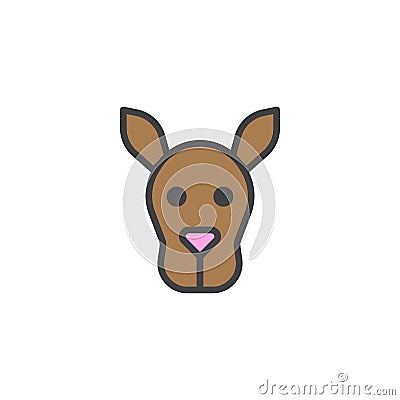 Kangaroo head filled outline icon Vector Illustration