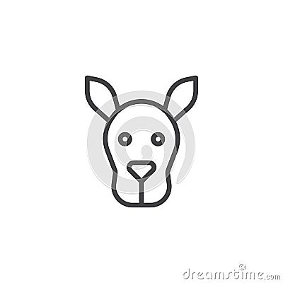 Kangaroo head line icon Vector Illustration