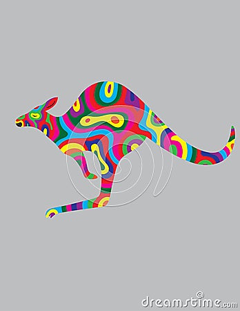 Kangaroo jumping Vector Illustration