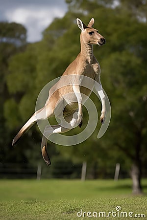 Kangaroo jumping in the air. Macro nature photography Stock Photo