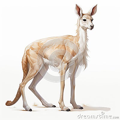 Kangaroo In The Last Unicorn: Full Body Image On White Background Stock Photo