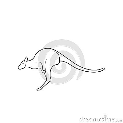 Kangaroo pouch mammal Australia outline art Vector illustration Vector Illustration