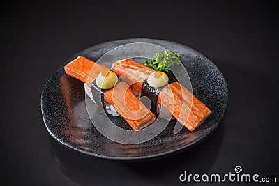 Kani Nigiri, Sushi Kani Stock Photo