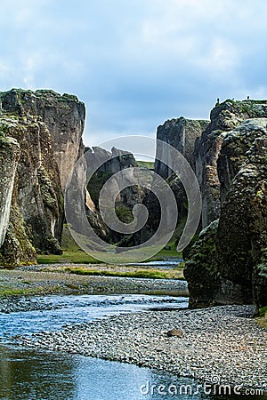 Kanion islandia Kanion fjadrargljufur, Islandia Stock Photo