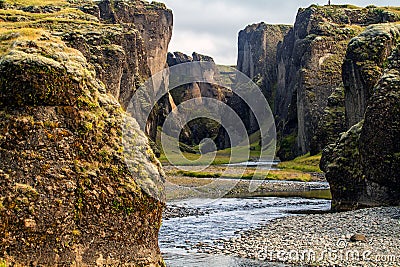 Kanion islandia Kanion fjadrargljufur, Islandia Stock Photo